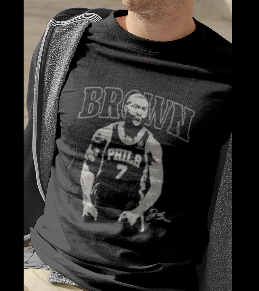 Brown Philadelphia 76ers No 7 Player T-Shirt
