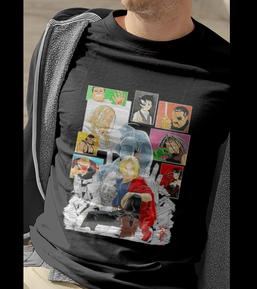 Fullmetal Alchemist Iconic Characters Edward Elric And Alphonse Collage T-Shirt