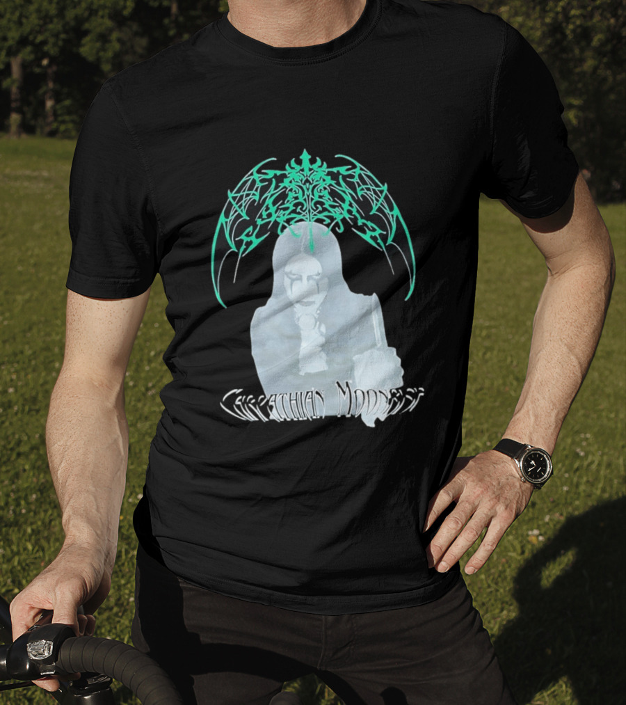 Carpathian Moonrise Hooded Figure With Knife Metal Band T-Shirt