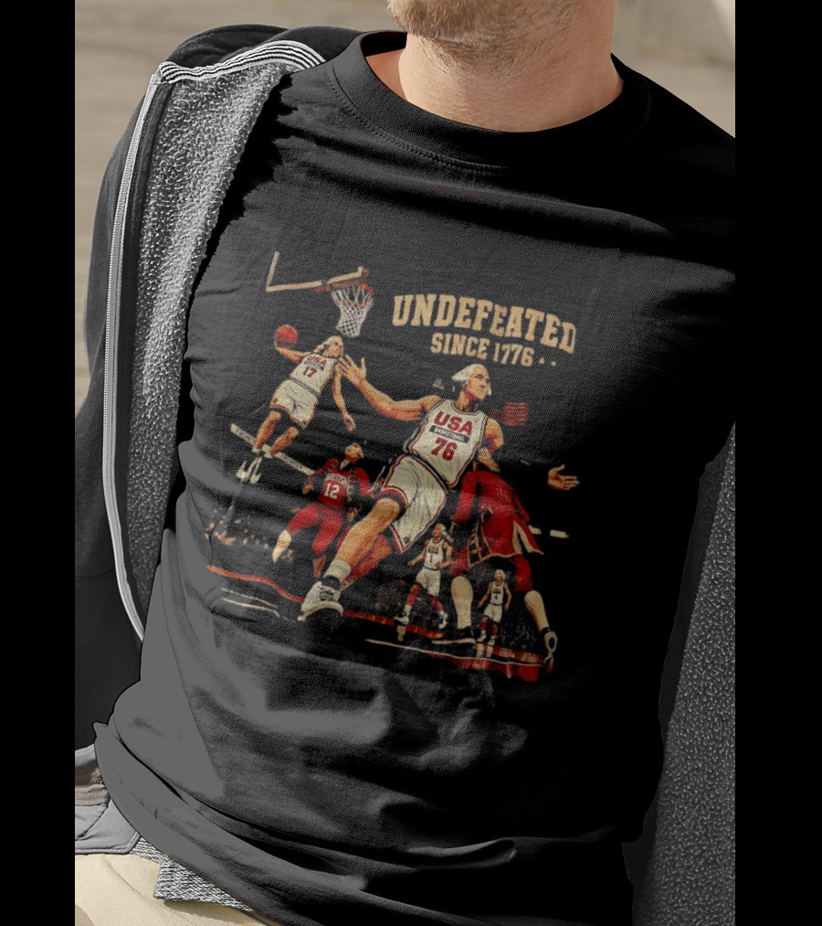 Undefeated Since 1776 George Washington USA Basketball American Revolutionary T-Shirt