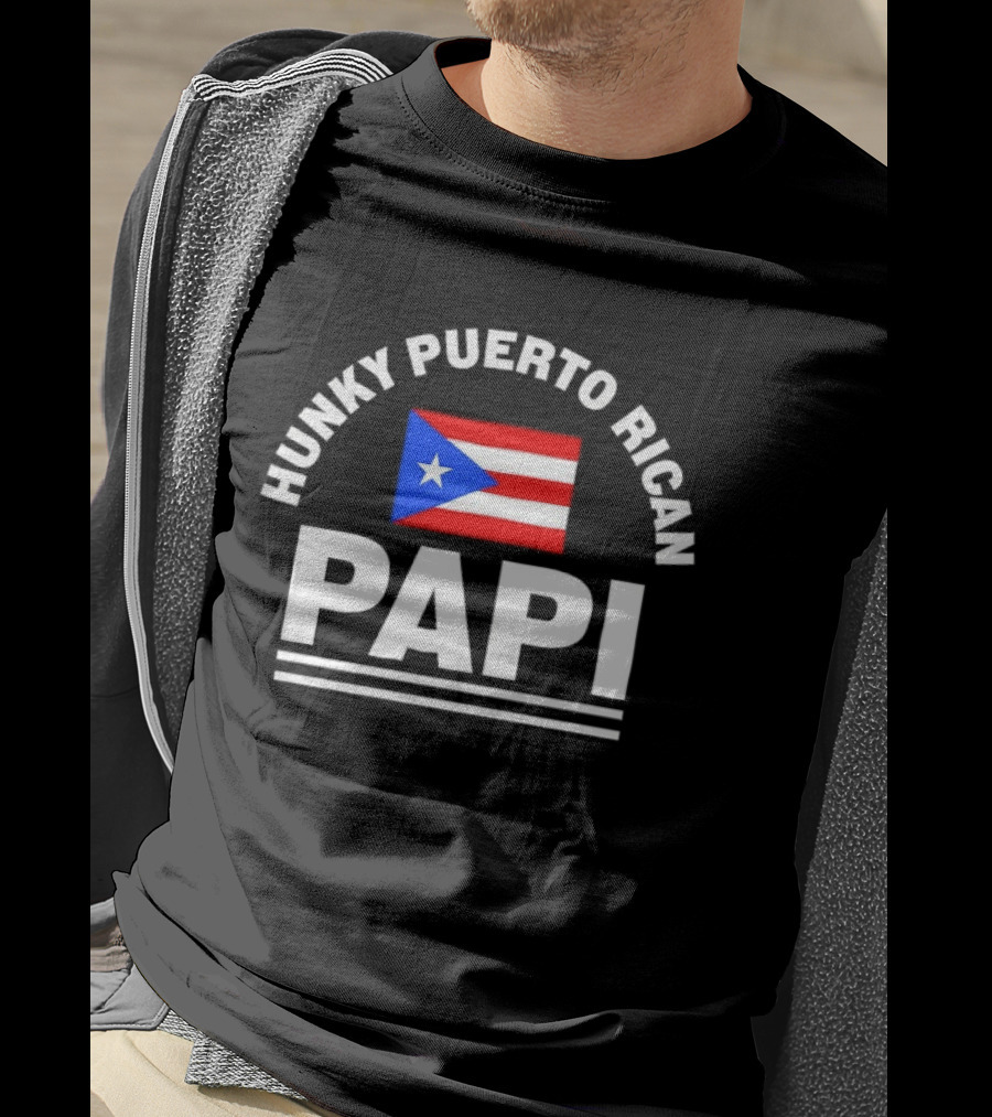 Hunky Puerto Rican Papi Flag Latino Pride T-Shirt