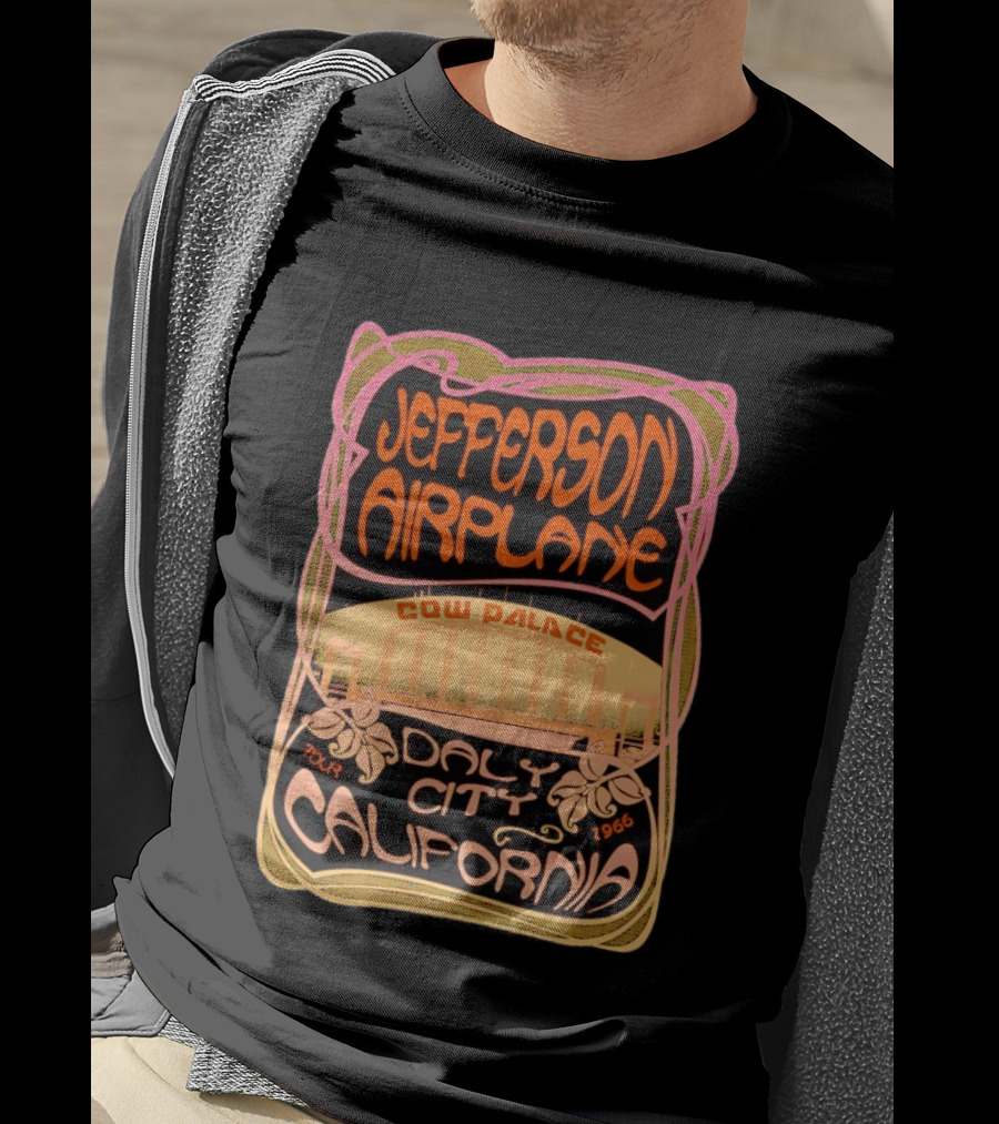 Jefferson Airplane Cow Palace Daly City California 1966 Tour Psychedelic T-Shirt