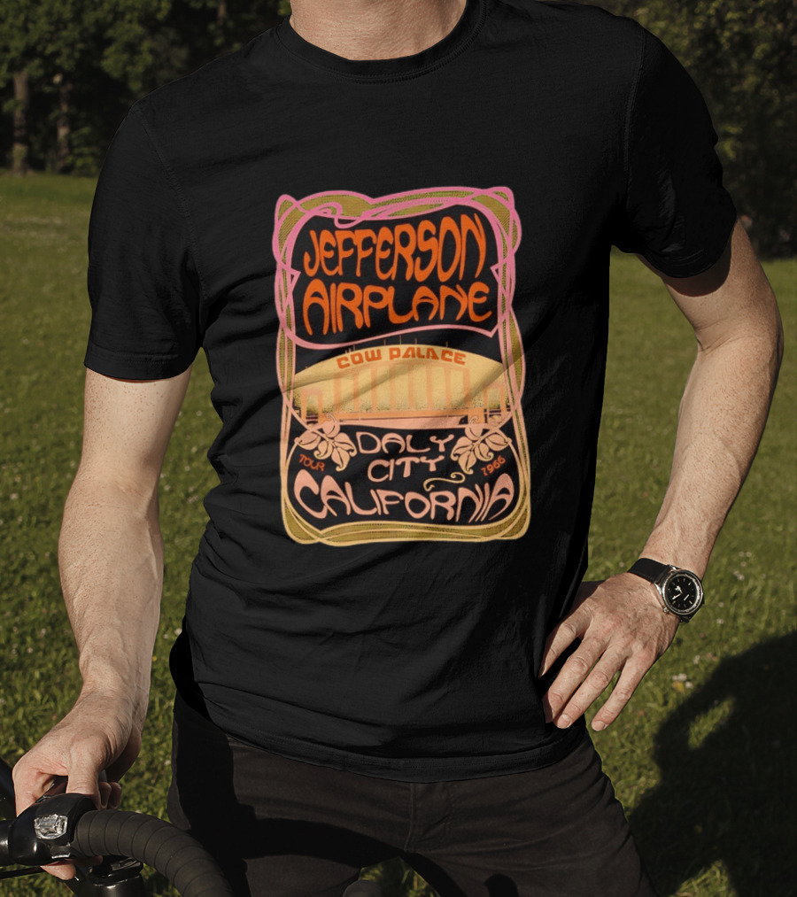 Jefferson Airplane Cow Palace Daly City California 1966 Tour Psychedelic T-Shirt