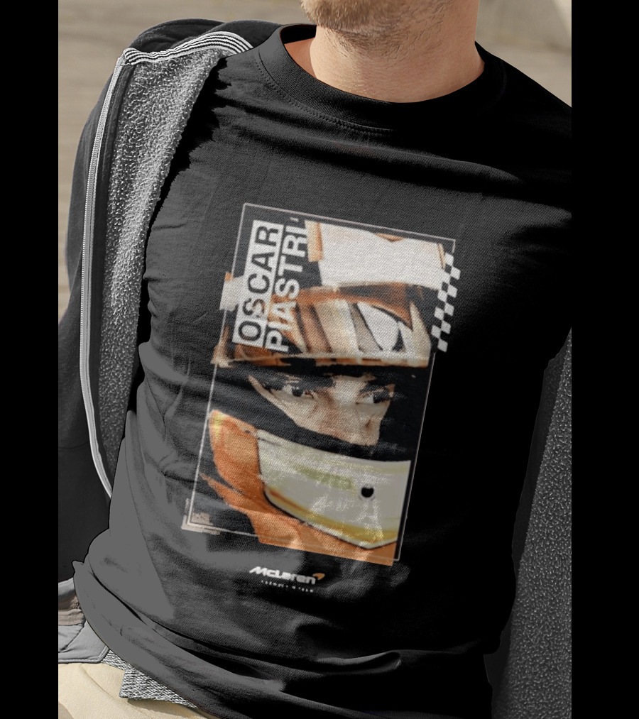 Oscar Piastri McLaren Driver Helmet Art Racing Fan T-Shirt
