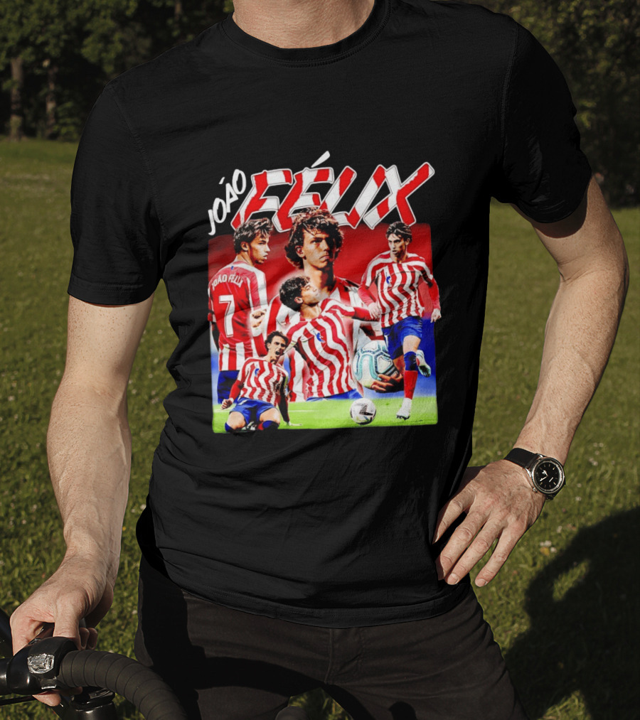 Joao Felix Atletico Madrid Number 7 Soccer Star Collage T-Shirt