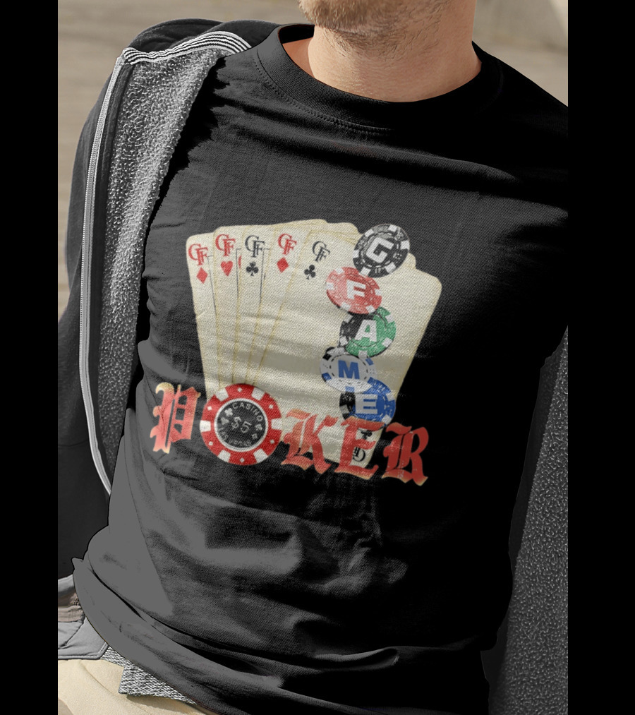 Casino Las Vegas Poker Cards And Chips GF Game T-Shirt