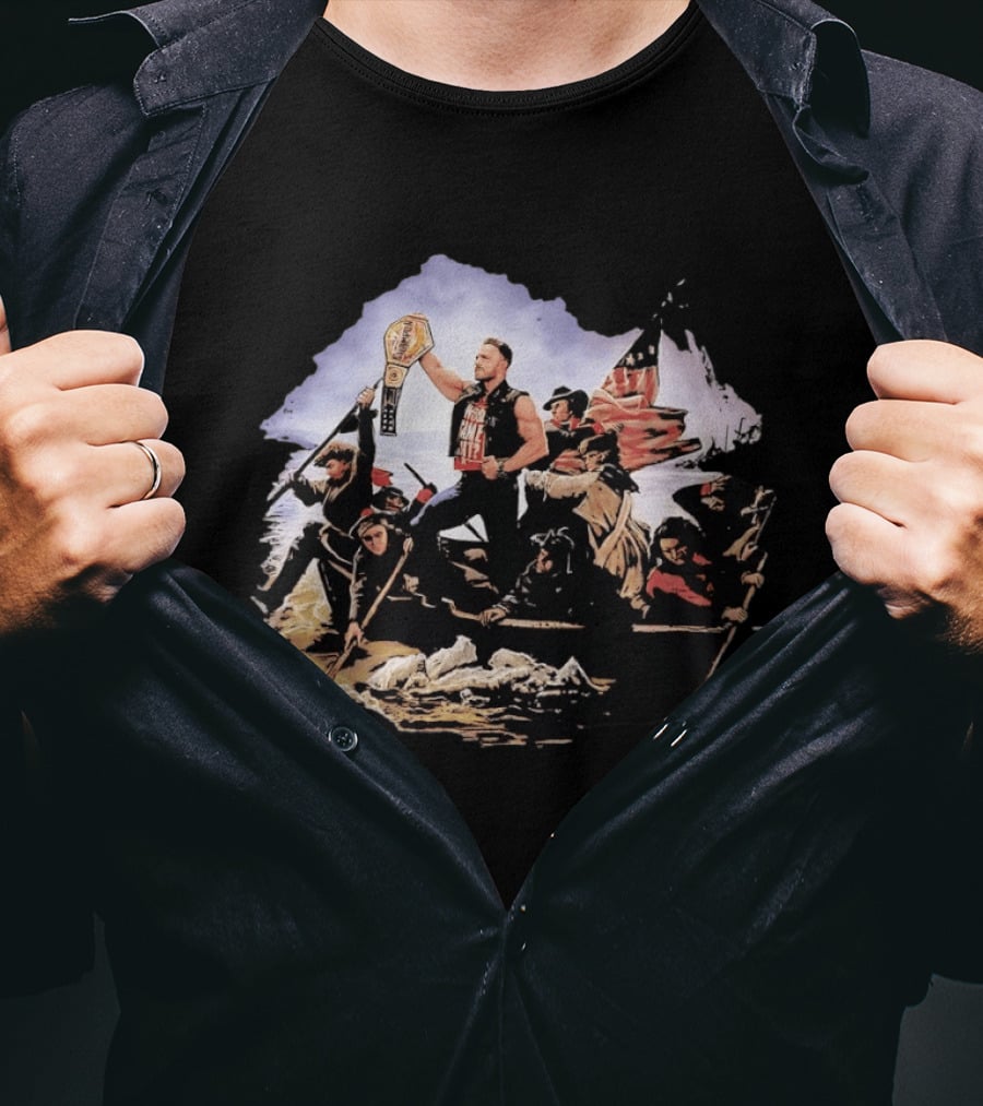 LA Knight WWE Yeah Washington Crossing The Delaware Championship T-Shirt
