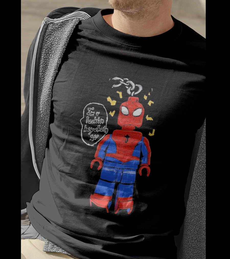 Lego Spider Man I'm A Keychain Funny Minifigure T-Shirt