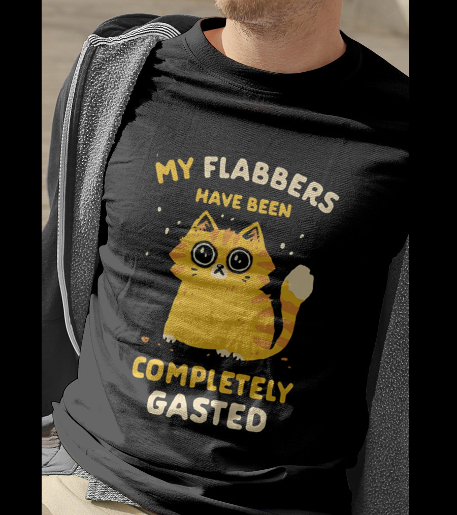 Shocked Cartoon Cat My Flabbers Have Been Completely Gasted T-Shirt