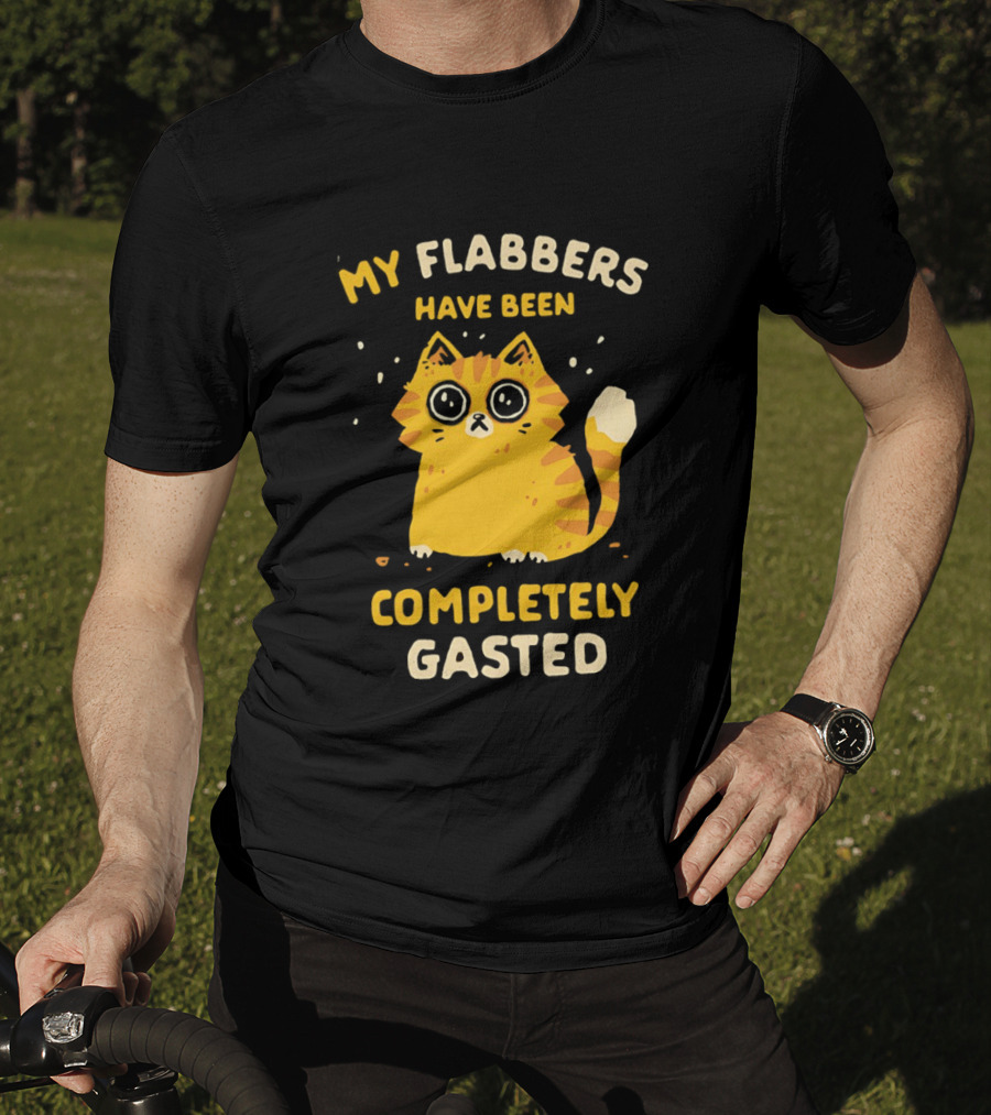 Shocked Cartoon Cat My Flabbers Have Been Completely Gasted T-Shirt