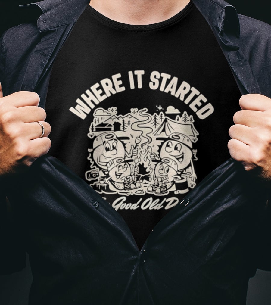 Where It Started The Good Old Days Retro Cartoon Characters T-Shirt