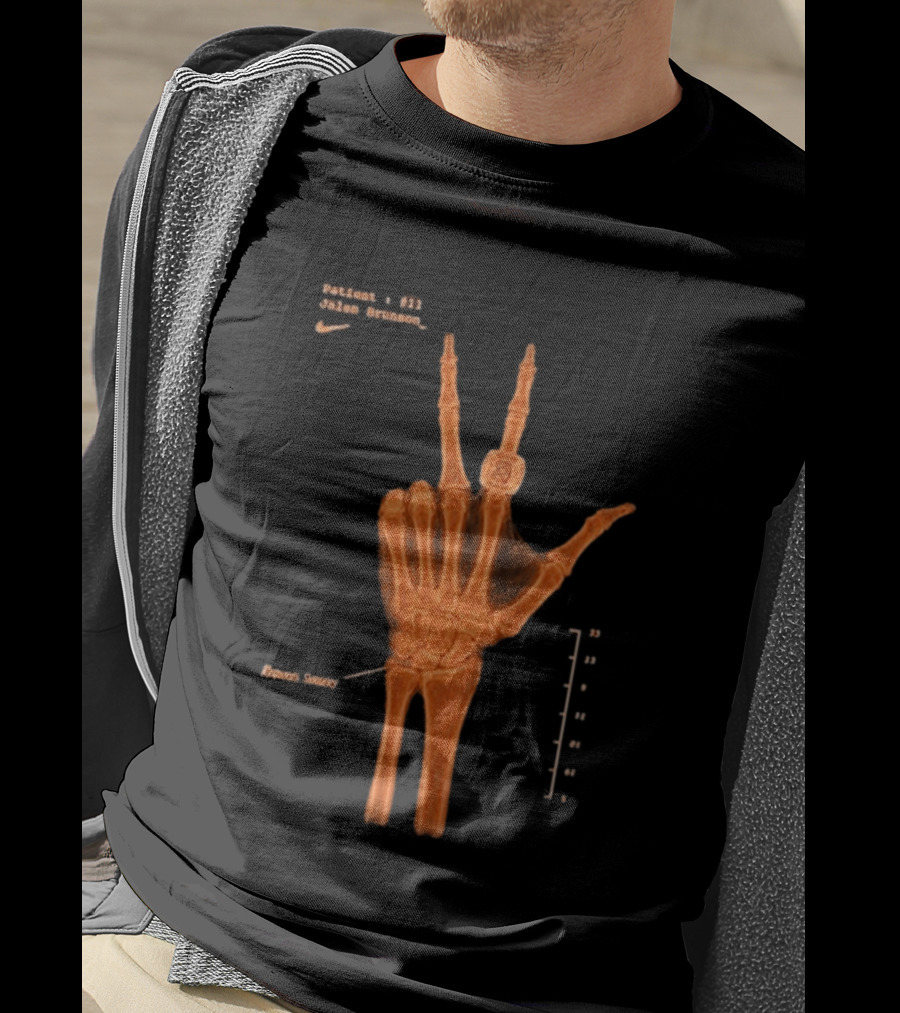 New York Knicks Jalen Brunson X Ray Nike 13 Wrist Surgery T-Shirt