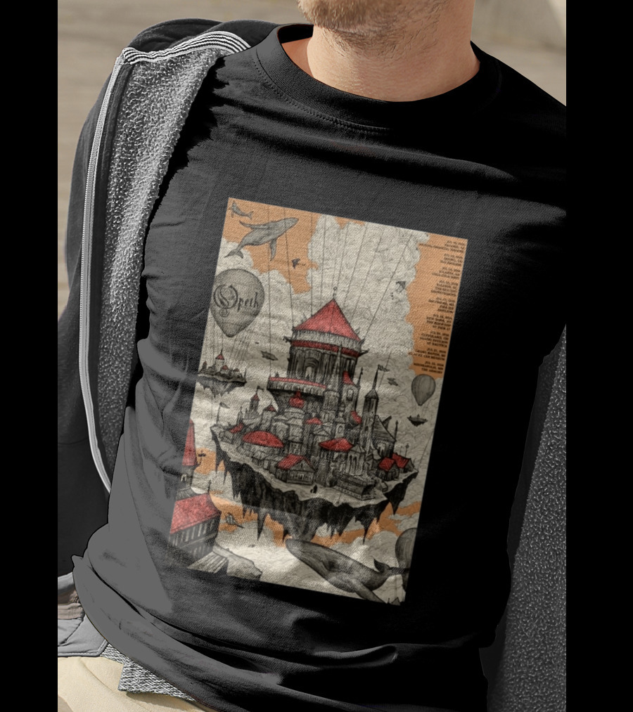Opeth 2026 Summer Tour Exclusive Floating City With Whales And Balloons T-Shirt