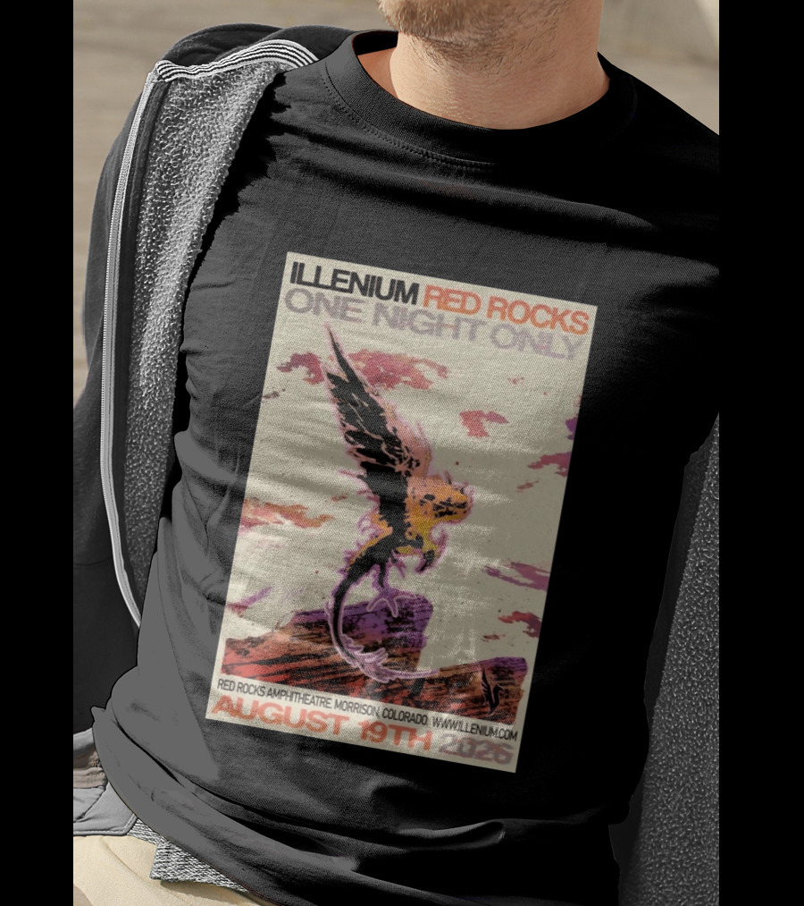Illenium Red Rocks One Night Only August 19th 2026 Red Rocks Amphitheatre Morrison Colorado Www.illenium.com T-Shirt