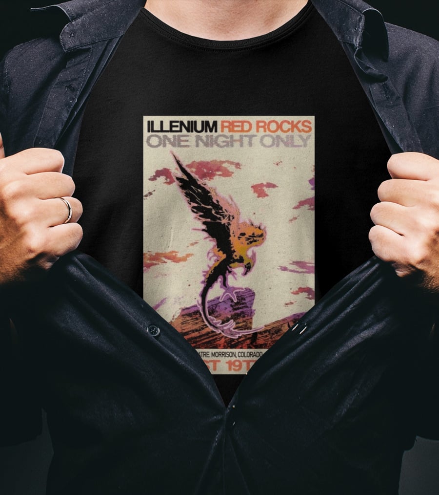 Illenium Red Rocks One Night Only August 19th 2026 Red Rocks Amphitheatre Morrison Colorado Www.illenium.com T-Shirt