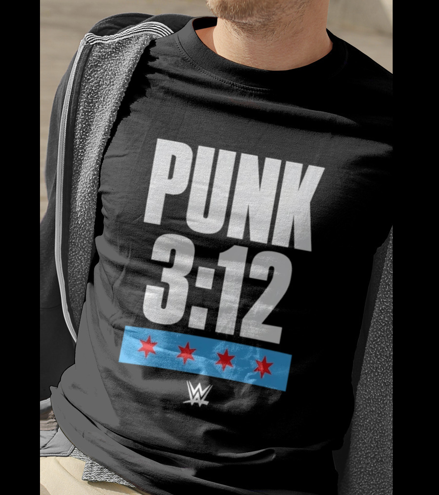 Punk 3 12 WWE CM Punk Wrestling Star Logo Four Red Stars T-Shirt