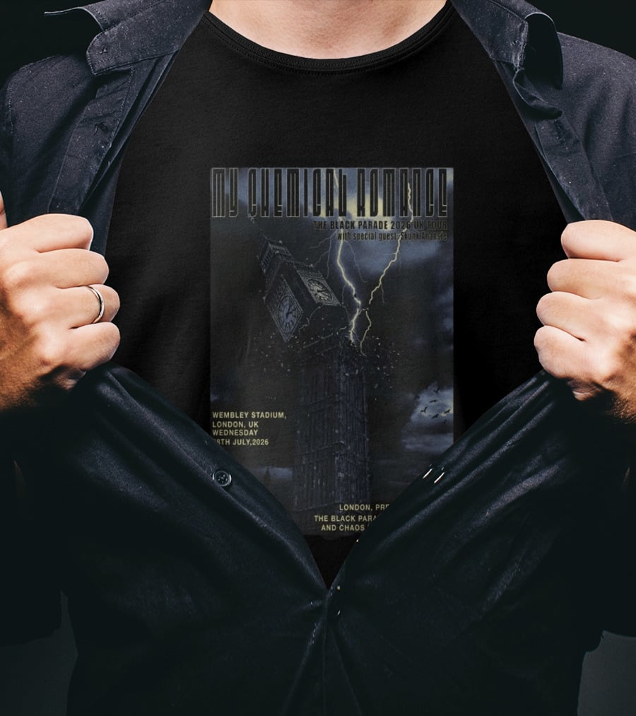 My Chemical Romance The Black Parade 2026 UK Tour Wembley Stadium London July 8 With Skunk Anansie T-Shirt