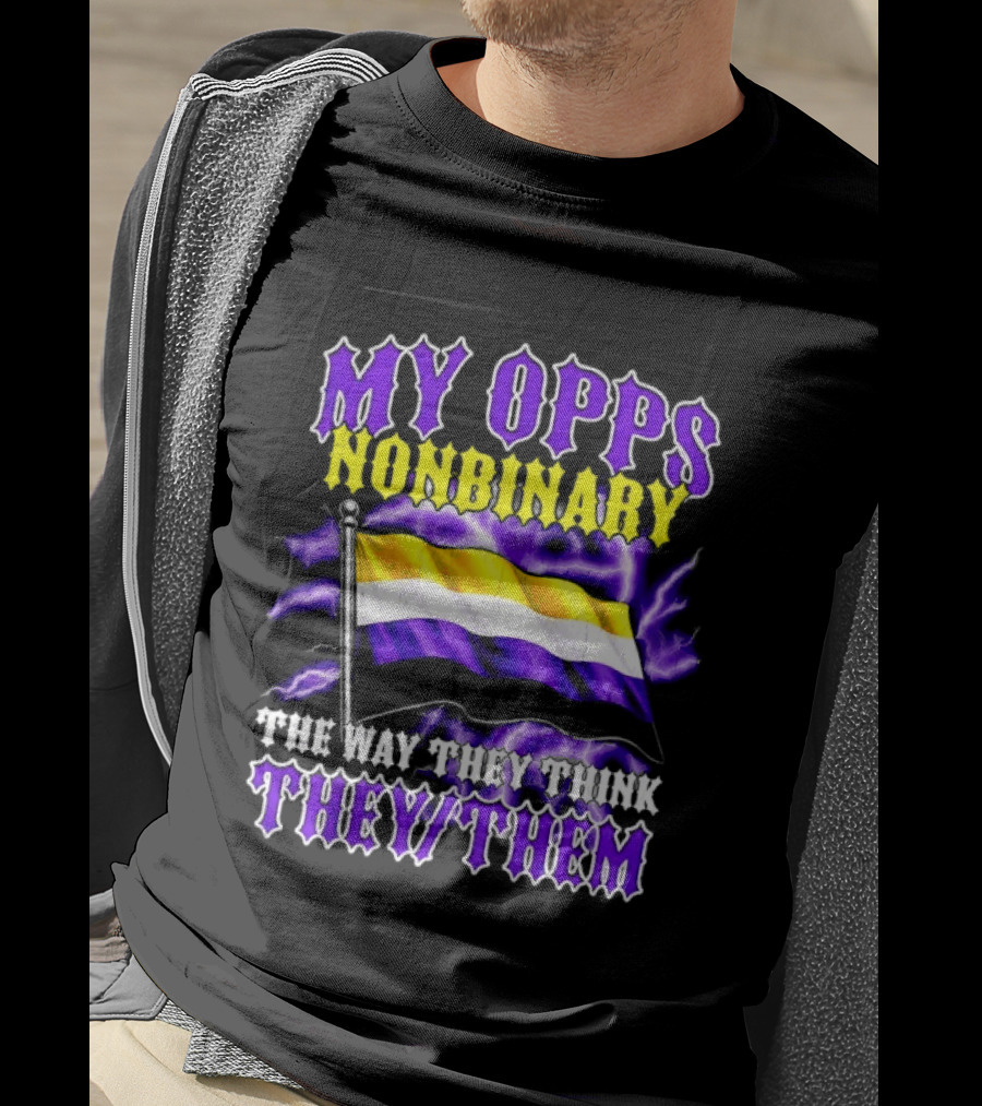 My Opps Nonbinary Pride Flag They Them T-Shirt