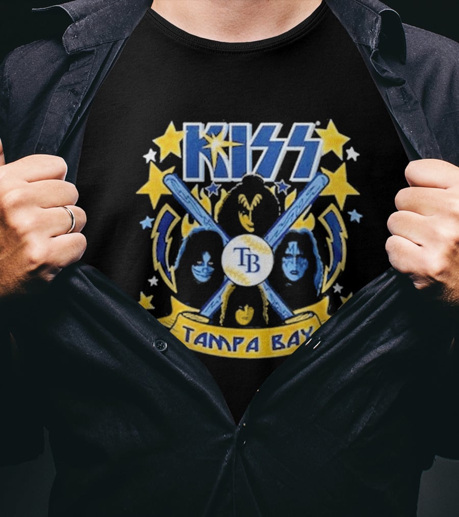 Tampa Bay Rays KISS 2026 MLB Game Night Fan Crossover Event T-Shirt