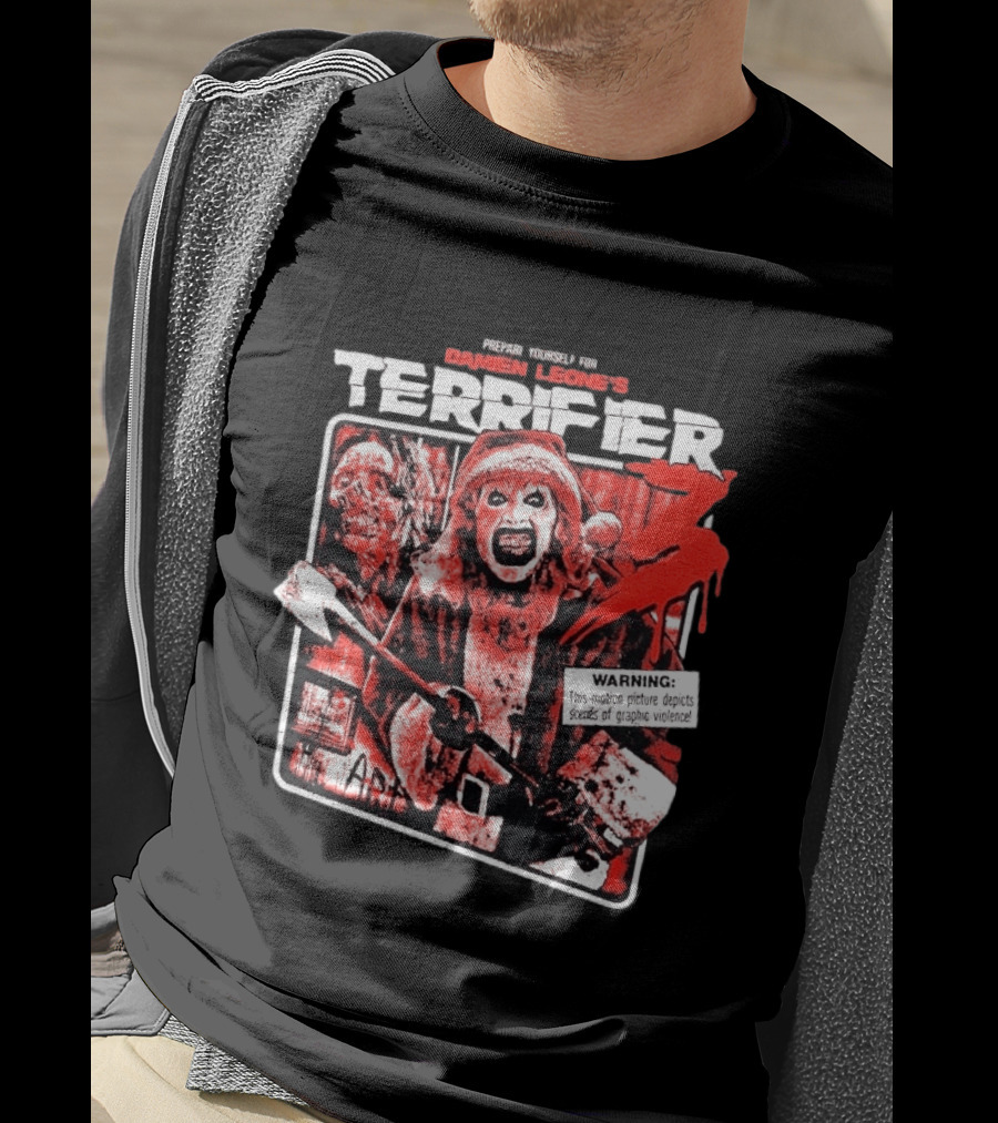 Damien Leone's Terrifier 3 Prepare Yourself Unrated Warning Graphic Violence T-Shirt