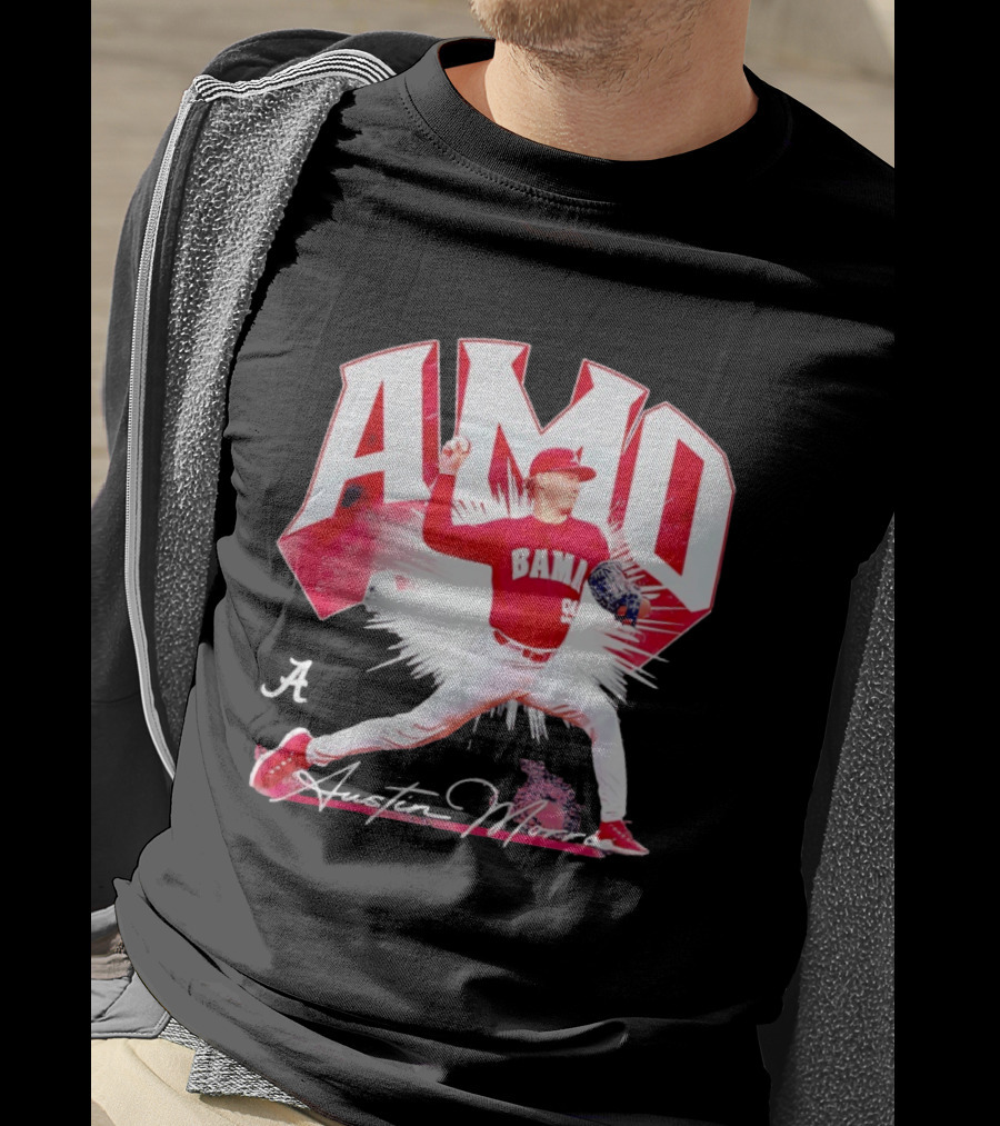Austin Morris NCAA Baseball Alabama Crimson Tide Collage T-Shirt