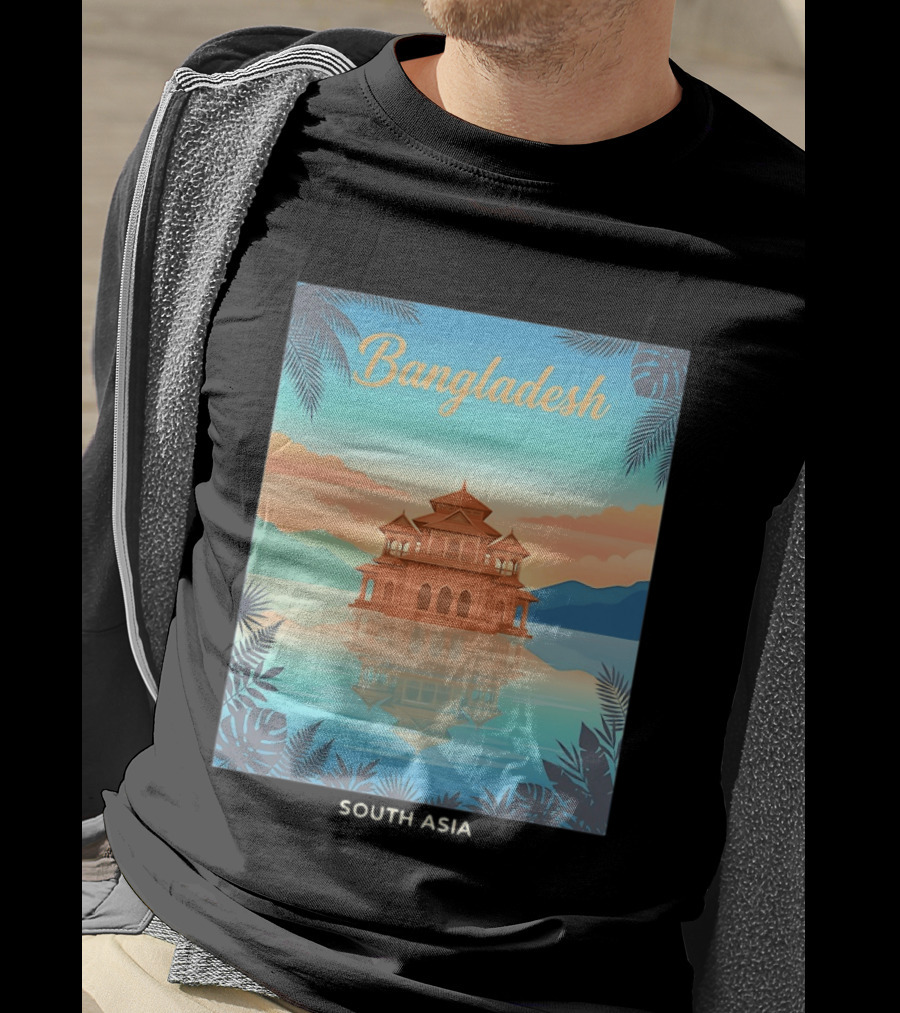Bangladesh South Asia Travel Mosque On Water T-Shirt