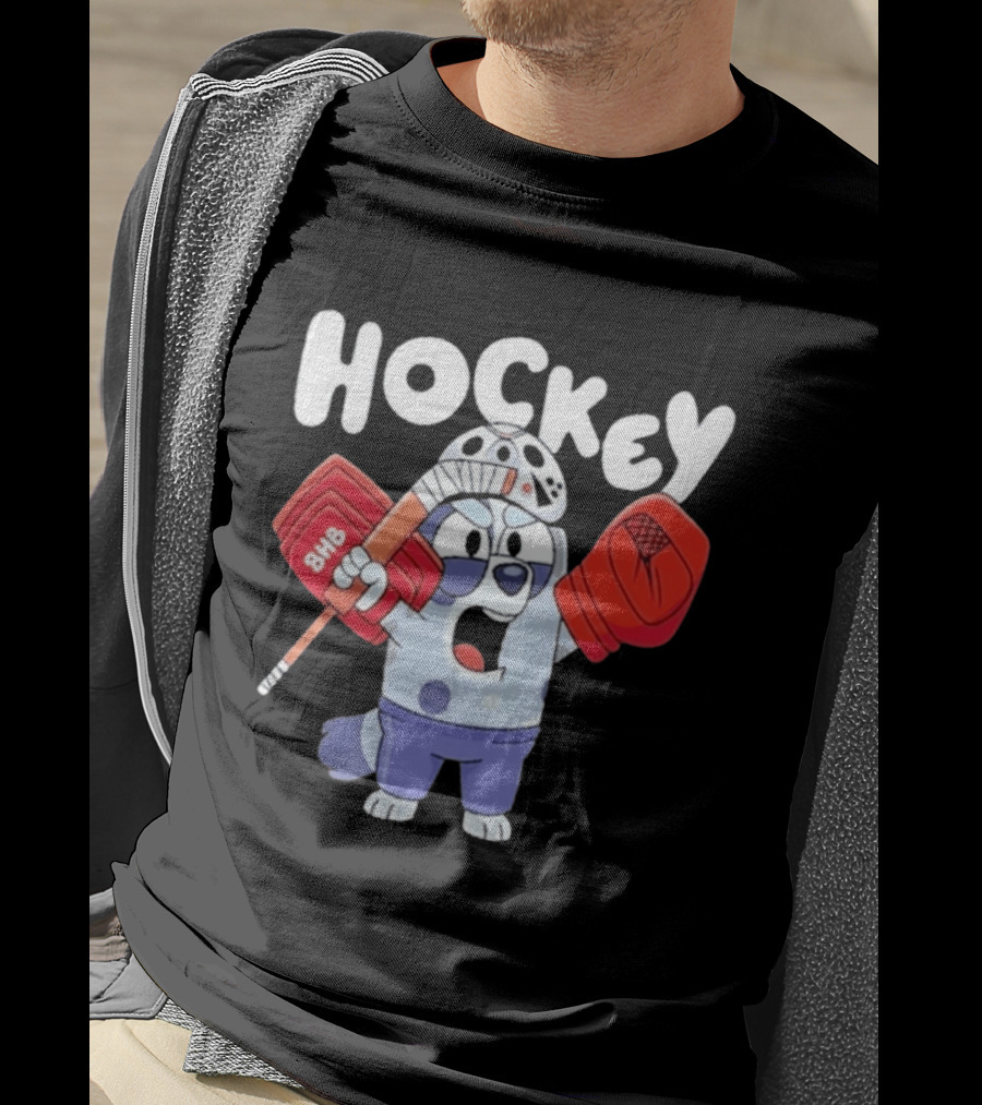Bluey Hockey Bhb Goalie Cartoon T-Shirt