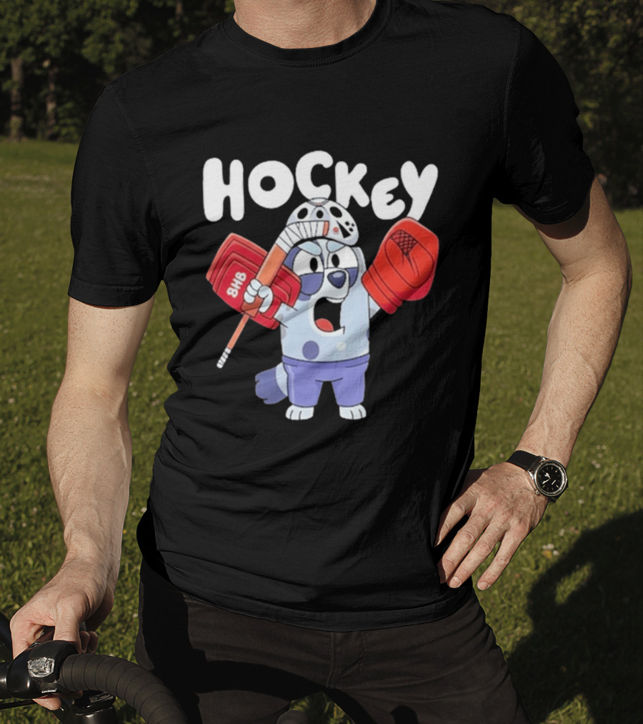 Bluey Hockey Bhb Goalie Cartoon T-Shirt