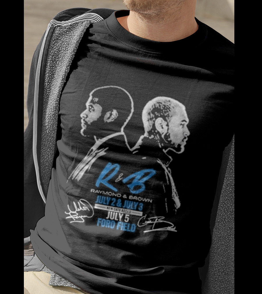 Detroit Lions Usher Raymond & Chris Brown 2026 The R&B Tour T-Shirt