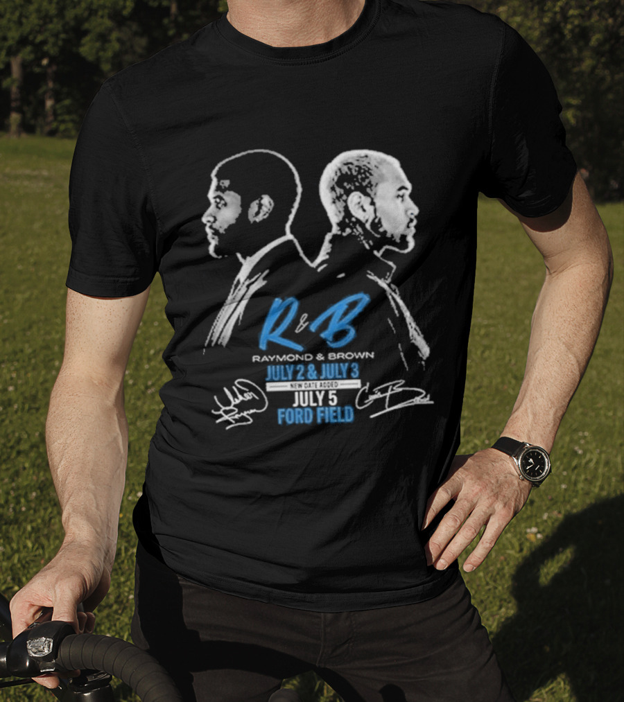 Detroit Lions Usher Raymond & Chris Brown 2026 The R&B Tour T-Shirt