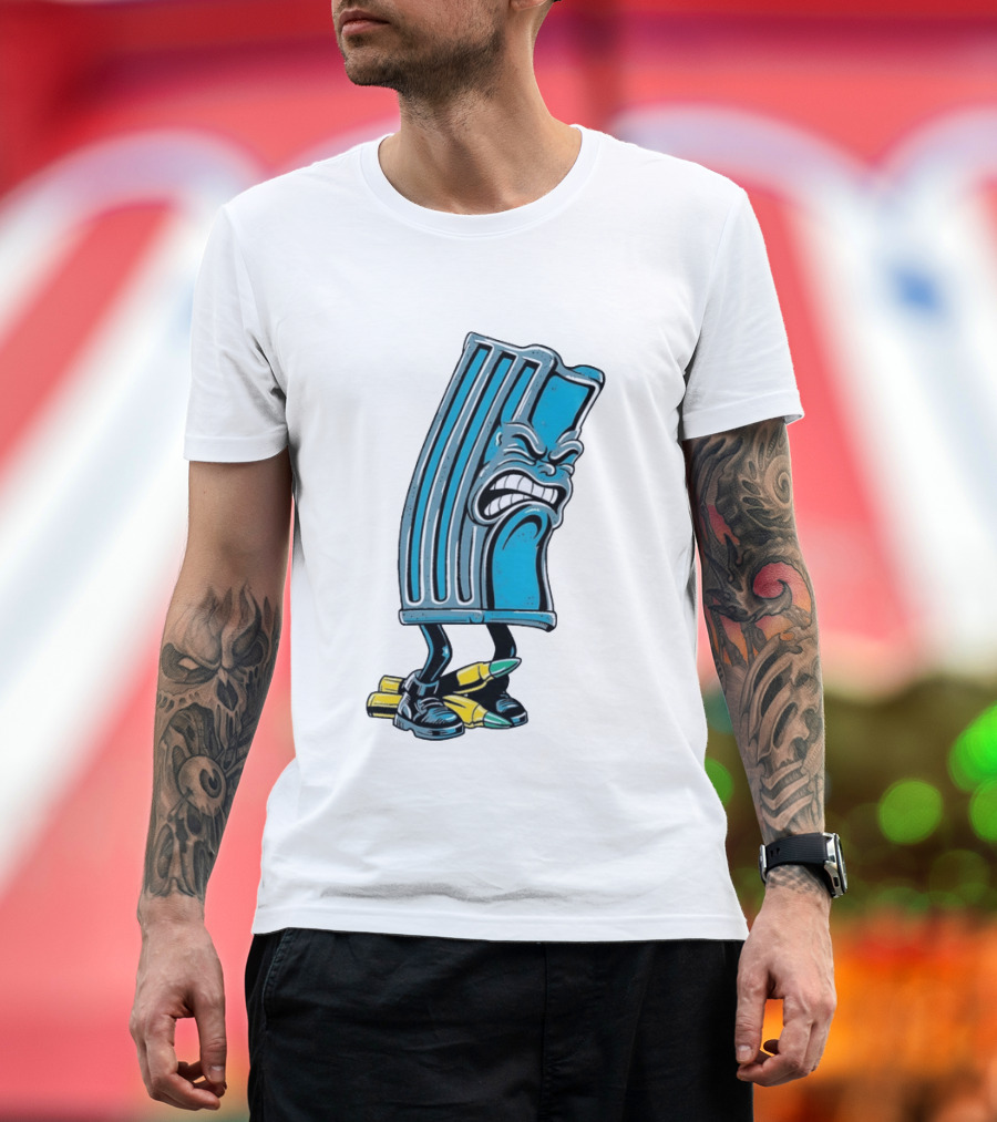 Angry Rifle Magazine With Walking Bullets T-Shirt