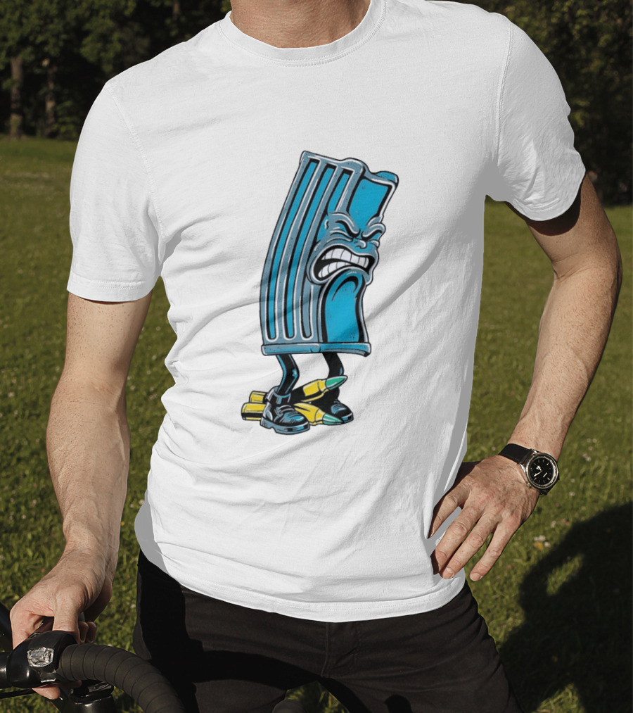 Angry Rifle Magazine With Walking Bullets T-Shirt