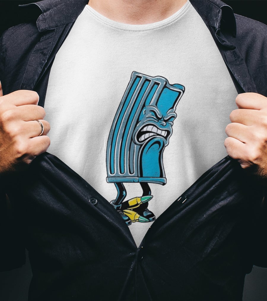 Angry Rifle Magazine With Walking Bullets T-Shirt