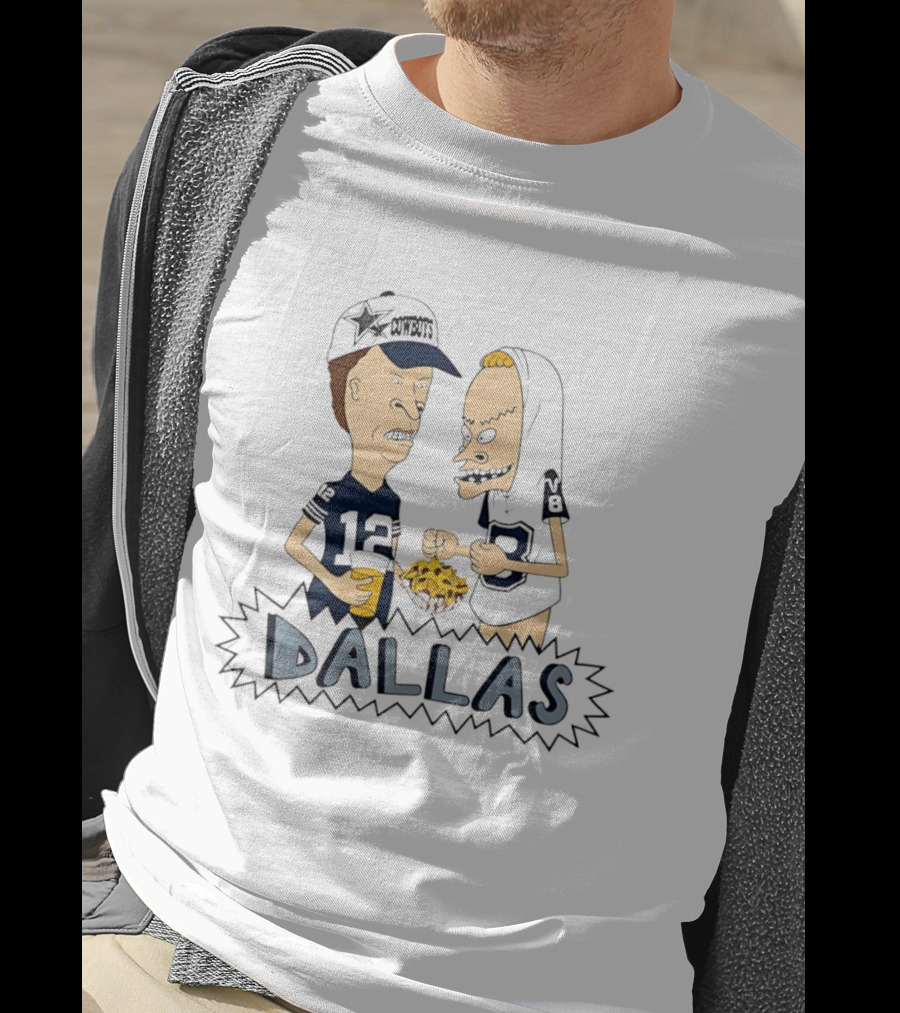 Beavis And Butt Head Dallas Cowboys Football Fans Nachos Eating Fun T-Shirt