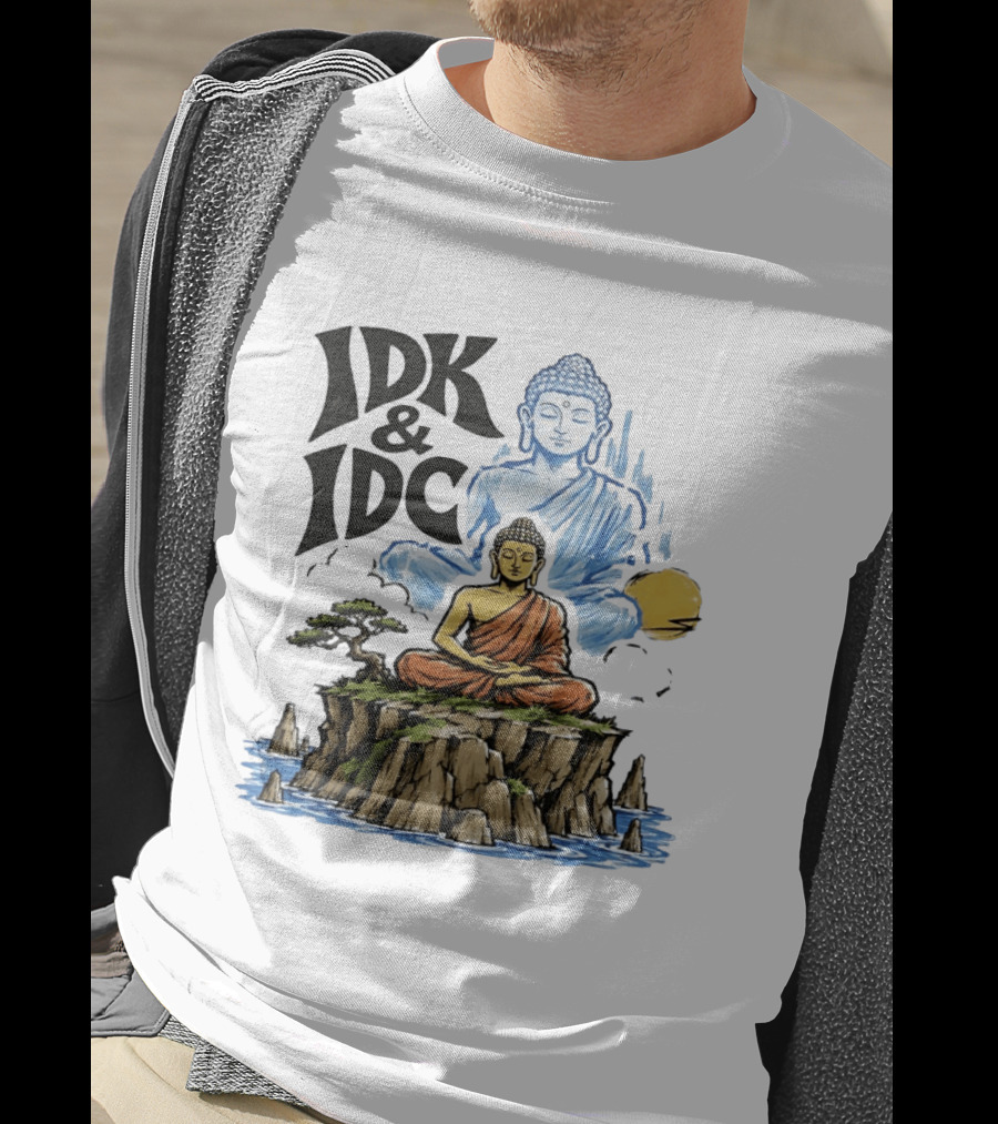 IDK IDC Buddha Meditating On Island With Zen Vibes And Spiritual Calm T-Shirt
