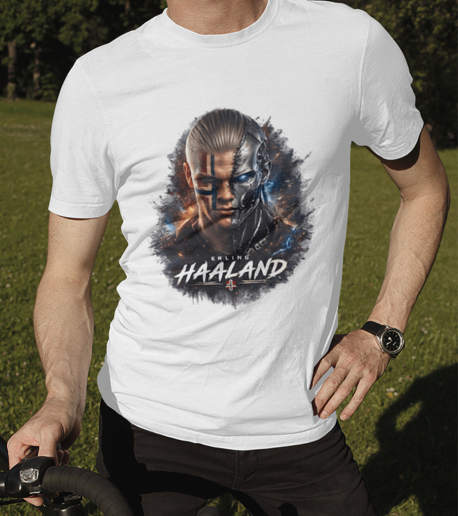 Erling Haaland Cyborg Manchester City Nordic Warrior T-Shirt