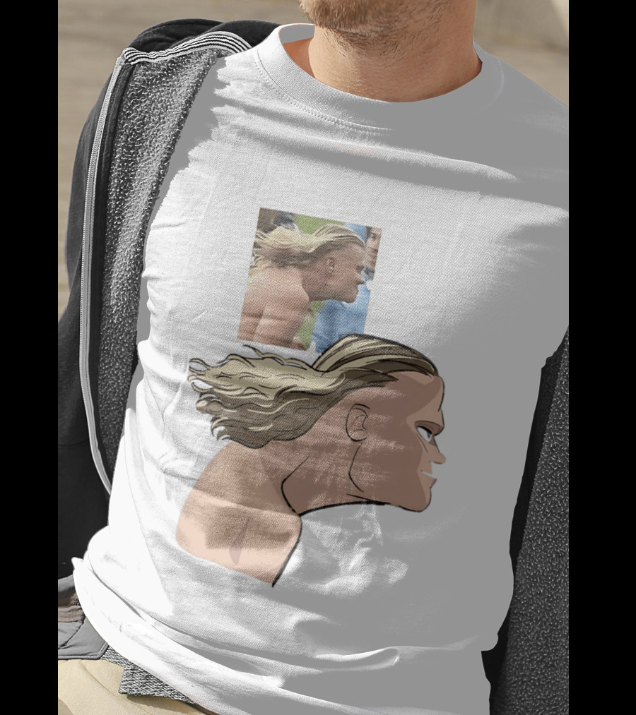 Erling Haaland Long Hair Meme Jawline Football Flowing Hairstyle T-Shirt
