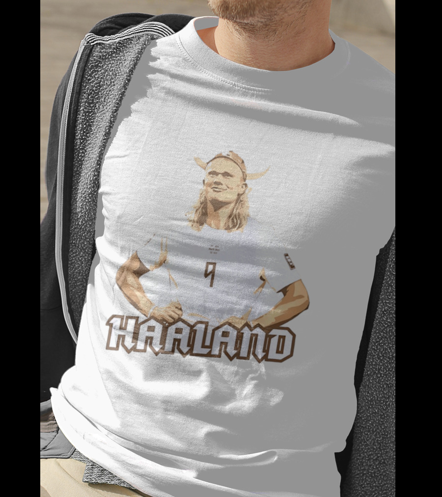 Erling Haaland Viking 9 Manchester City Football Player Horned Helmet T-Shirt
