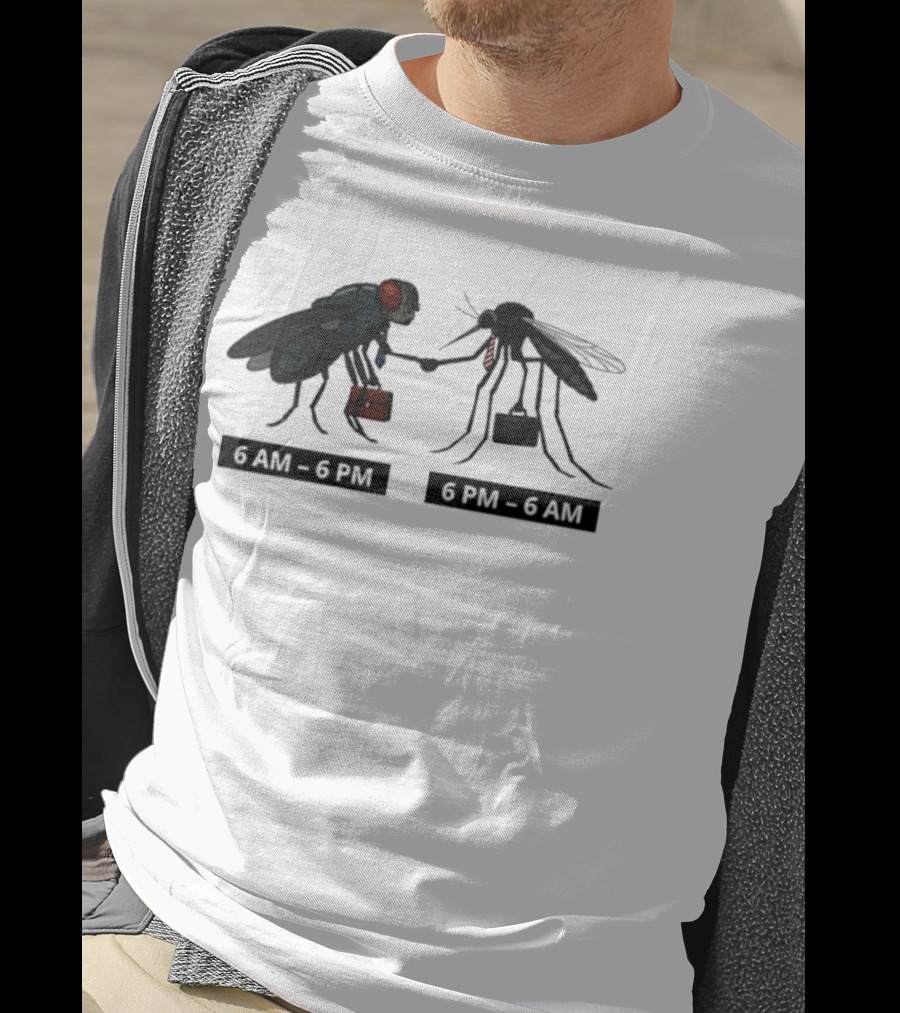 6 AM To 6 PM Fly 6 PM To 6 AM Mosquito Business Suitcases T-Shirt