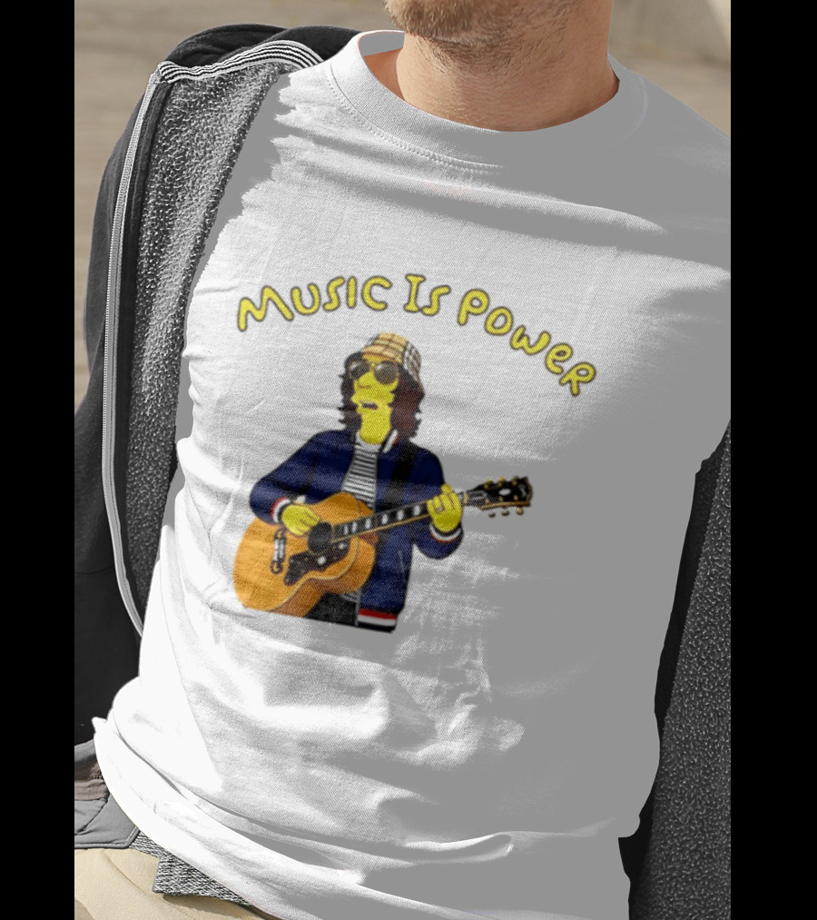 Richard Ashcroft Music Is Power Simpsons Style Guitar T-Shirt