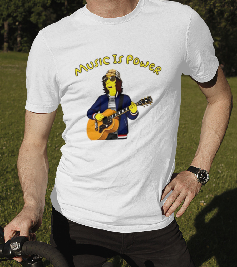 Richard Ashcroft Music Is Power Simpsons Style Guitar T-Shirt