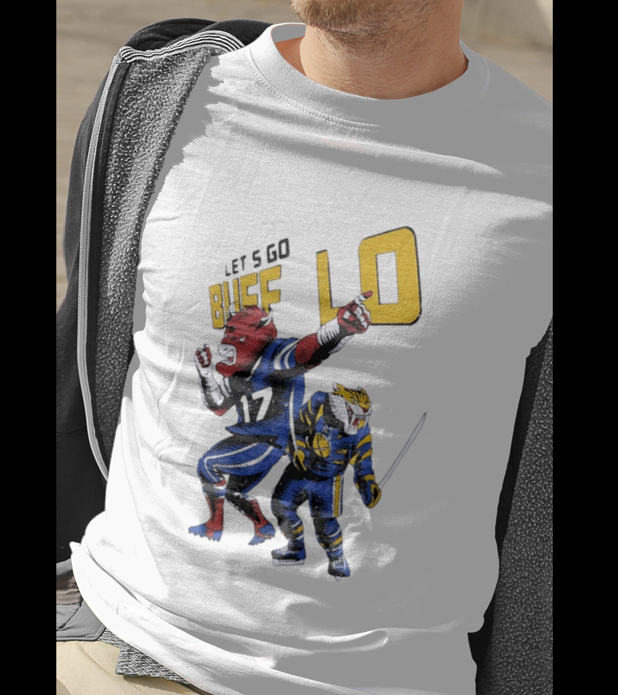 Let's Go Buffalo 17 Distressed Sports Mascots Football And Hockey T-Shirt