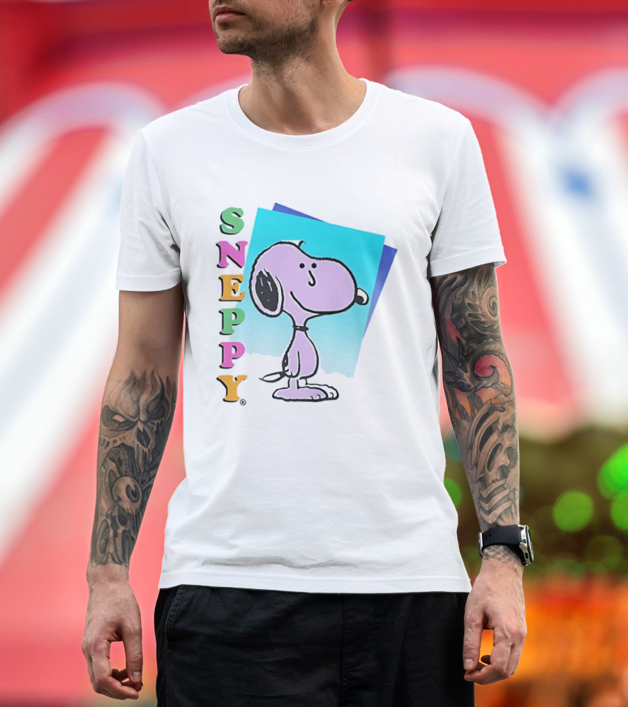 Sneppy Obvious Plant 1991 Bootleg Snoopy Cartoon Character With Multicolored T-Shirt