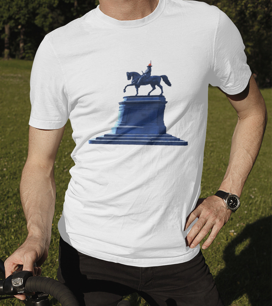No Scotland No Party Tartan Takeover USA '26 Equestrian Statue With Traffic Cone T-Shirt