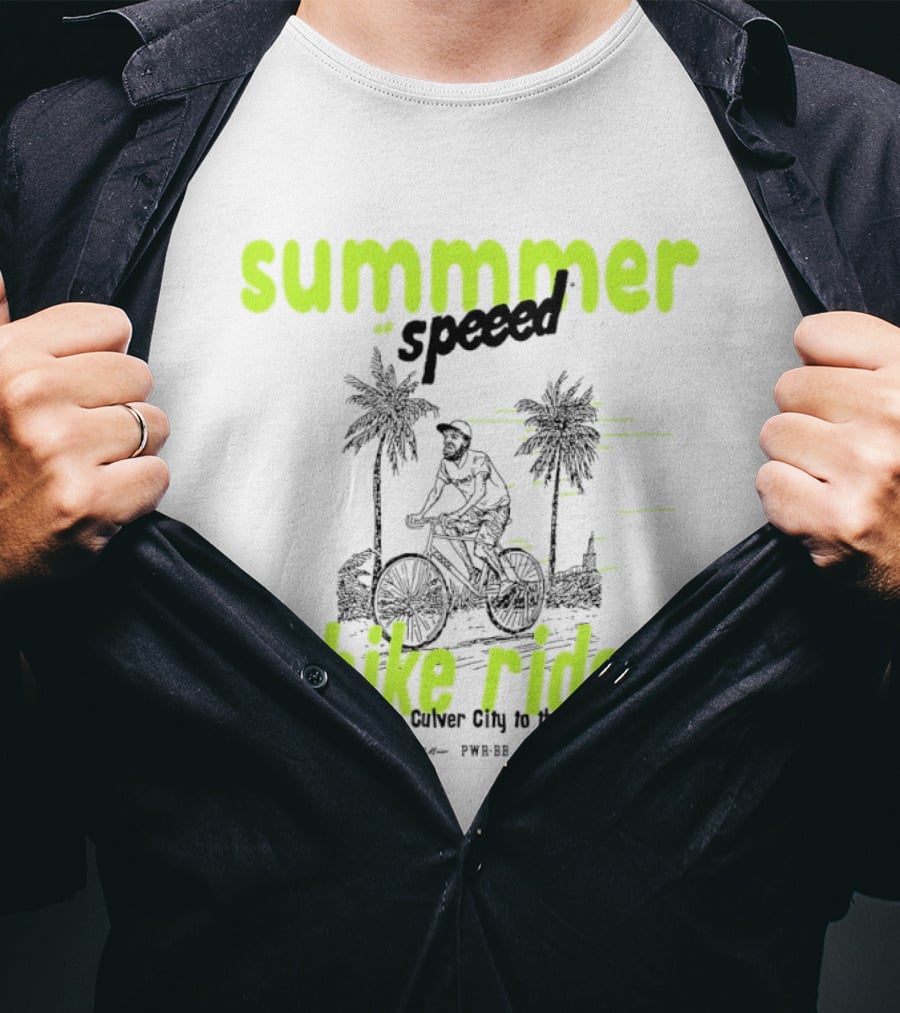 Summer Of Speed Bike Ride Sept 6th Culver City To The Beach Palm Trees T-Shirt