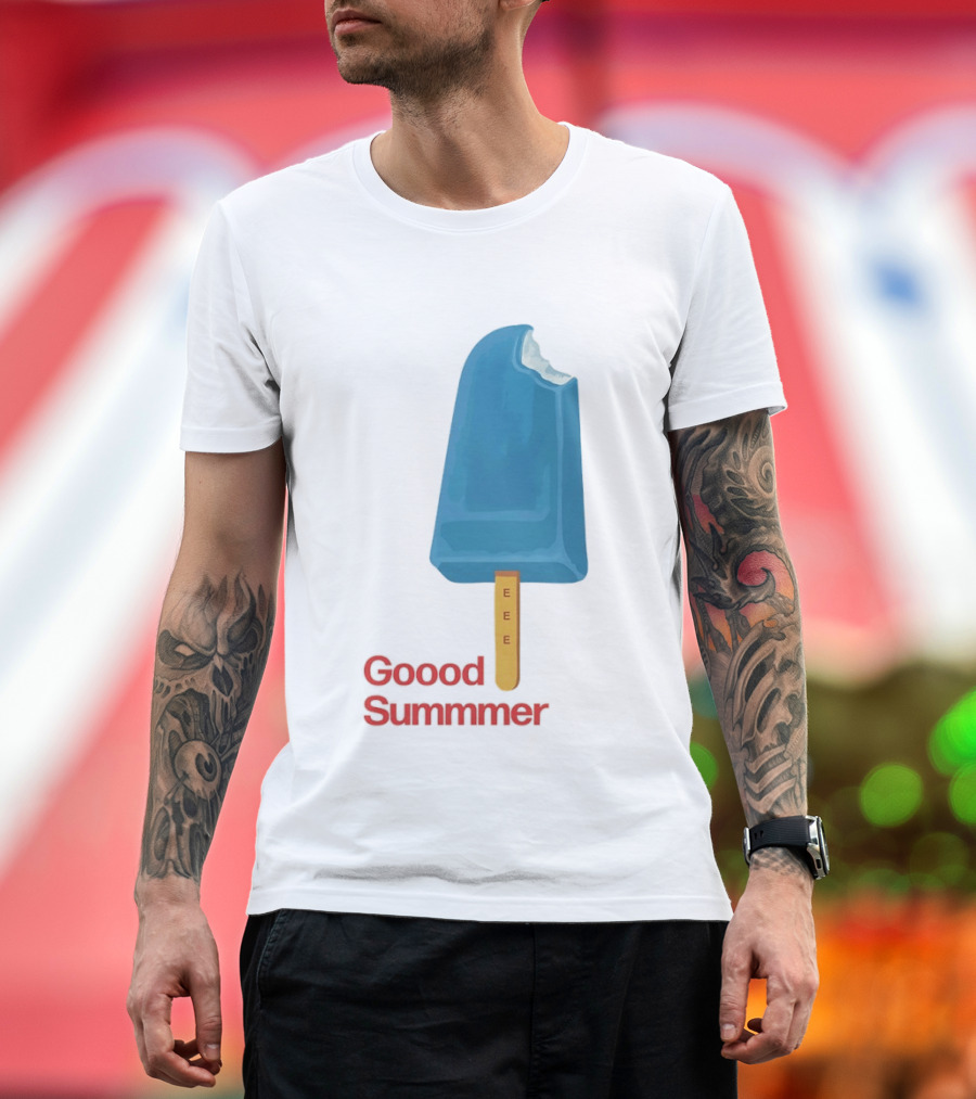 Popsicle Goood Summmer EEE Blue Ice Cream Treat T-Shirt