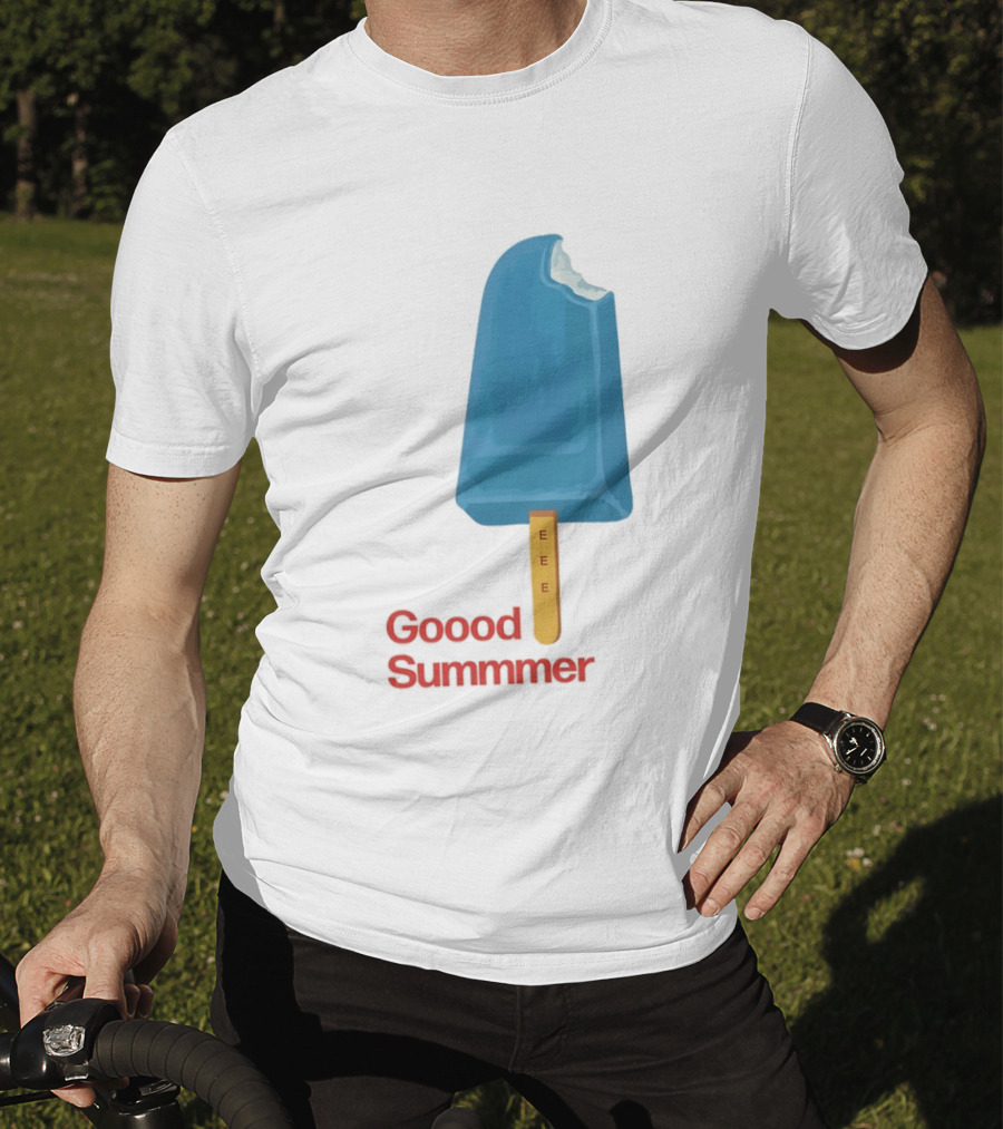 Popsicle Goood Summmer EEE Blue Ice Cream Treat T-Shirt