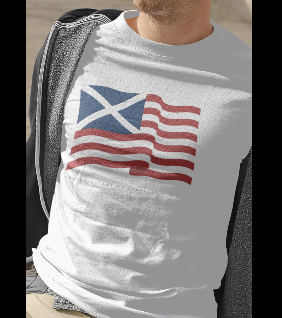 United States Of Scotland Flag USA Scottish American Symbol Mashup T-Shirt