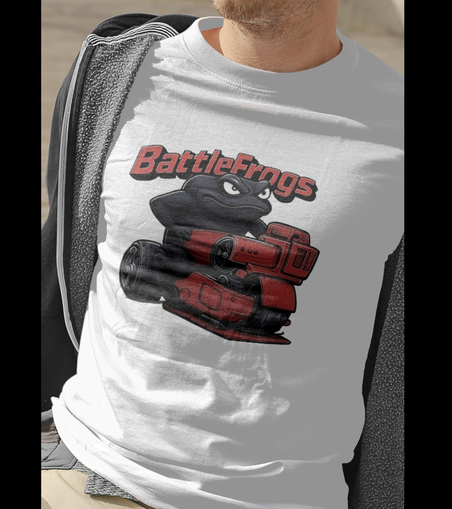 BattleFrogs Frog Riding Red Motorcycle T-Shirt