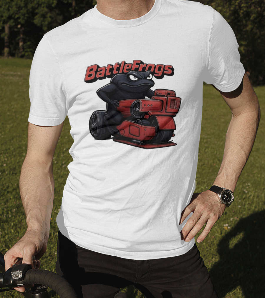 BattleFrogs Frog Riding Red Motorcycle T-Shirt